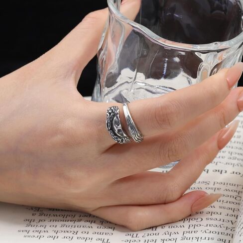 Venus Half Face Greek Ring - 925 Sterling Silver Antique Unique Vintage Thumb ring for Women Men Roman Mythology Jewelry Open adjustable in Saudi Arabia
