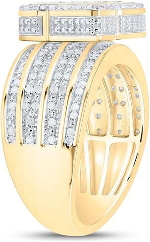 Jewels By Lux Sterling Silver Yellow-Tone or White-Tone 1/2 Ctw Natural Diamond Butterfly Ring, Womens Size: 5-9 in Saudi Arabia