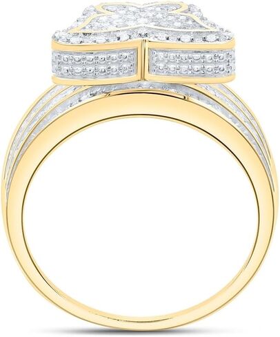 Jewels By Lux Sterling Silver Yellow-Tone or White-Tone 1/2 Ctw Natural Diamond Butterfly Ring, Womens Size: 5-9 in Saudi Arabia