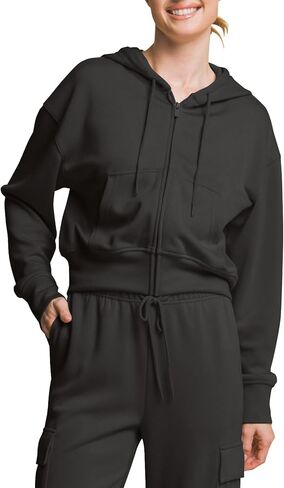 Design by Olivia Women's Zip Up Hoodies Cropped Sweatshirts Fleece Jackets Fall Outfits Casual Hooded Tops Winter Clothes in Saudi Arabia