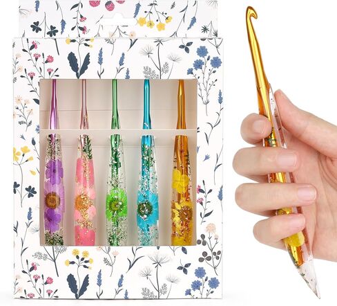Aeelike Large Crochet Hooks, 39 PCS Crochet Hooks Set Including Ergonomic Crochet Hooks (6.0mm-12.0mm) & Huge Crochet Needles with Crystal Design (12.0mm-25.0mm) for Blanket Chunky Yarn in Kuwait