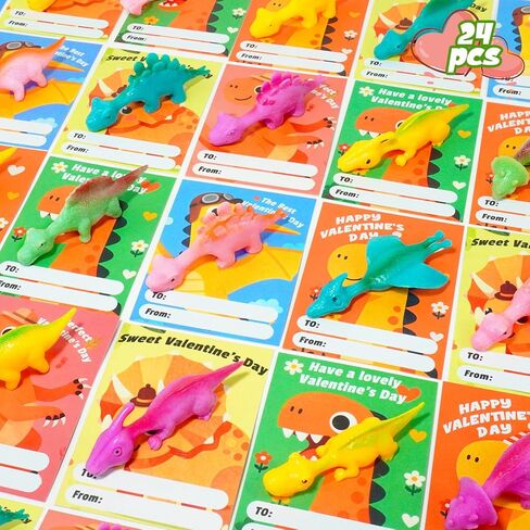 24 PCS Slingshot Dinosaur Finger Toy ، ألعاب الديناصورات المطاطية ، ألعاب الديناصورات للأطفال 3-5 ، حشو بيض عيد الفصح ، جوائز الأطفال Goodie Gift Fillers ， هدايا مضحكة لأعياد الميلاد والحفلات in Kuwait