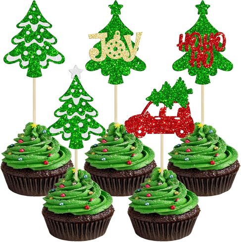 24Pcs Christmas Gingerbread Man Cupcake Toppers Glitter Gingerbread Man Boy or Girl Cupcake Picks for Merry Christmas Baby Shower Gender Reveal Birthday Party Cake Decorations Supplies in Saudi Arabia