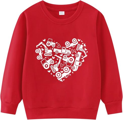 Toddler Valentines Day Sweatshirt Boys Girls Valentine Duck Love Heart Graphic Outfit Long Sleeve Tops for Kids 2-7T in Saudi Arabia