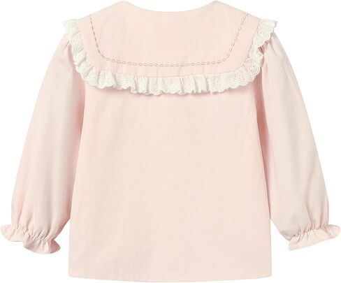 Baby Girl Floral Embroidered Shirt Peter Pan Collar Blouse for 6M-5T in Saudi Arabia