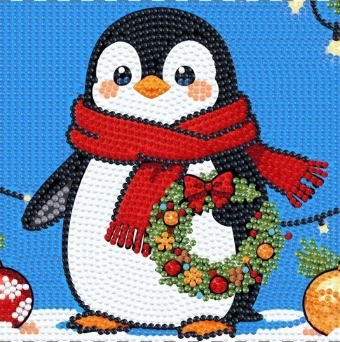 7 * 7 Inch 5D Cartoon Wall Art Paintings Cute Penguin DIY Diamond Arts Paintings Kits for Adults in Saudi Arabia