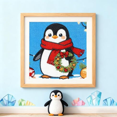7 * 7 Inch 5D Cartoon Wall Art Paintings Cute Penguin DIY Diamond Arts Paintings Kits for Adults in Saudi Arabia