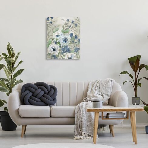 تصميم فني جداري من القماش على شكل أزهار زرقاء وبيضاء من Stupell Industries من Nan، مقاس 24 × 30 in Saudi Arabia