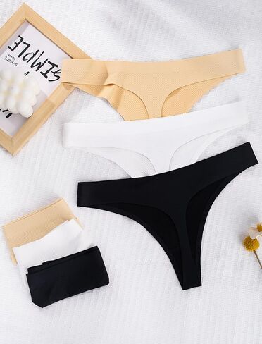 ANSUKOO Seamless Thongs for Women Underwear 6Pack,No Show Ladies Workout Thong,No Line Breathable Comfortable Sport Panties in Saudi Arabia