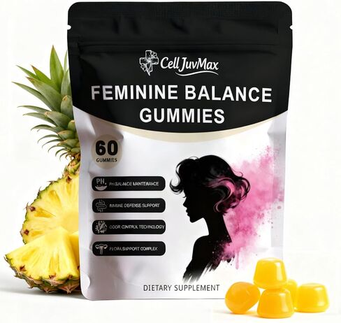 Feminine Balance Gummies for Women,pH Balance & Odor Control, Immune & Vaginal Health Support, Sugar-Free Gluten-Freet (1) in Saudi Arabia