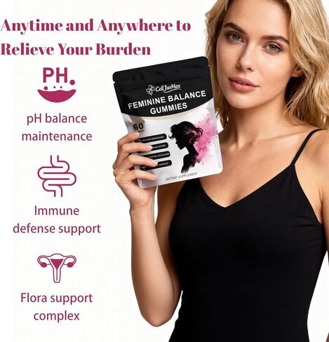 Feminine Balance Gummies for Women,pH Balance & Odor Control, Immune & Vaginal Health Support, Sugar-Free Gluten-Freet (1) in Saudi Arabia