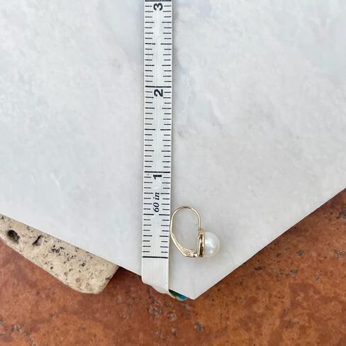 JewelryWeb - Solid 14k Gold Freshwater Cultured Pearl Leverback Earrings - 8mm x 15mm - Genuine Pearl Drop Earrings for Women - Dangle Pearl Earrings in Saudi Arabia
