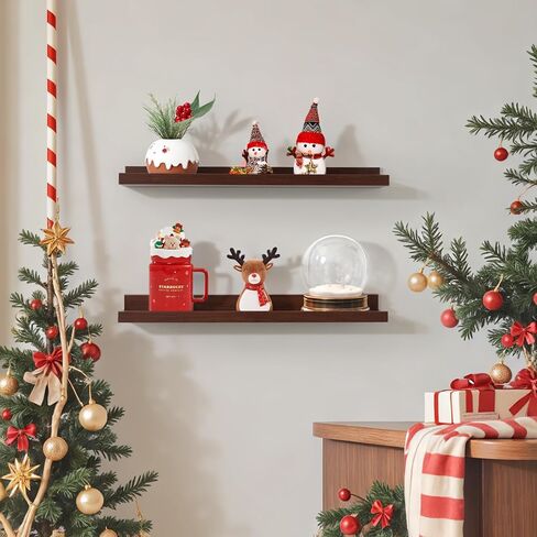 NEXHOME PRO Floating Shelves for Wall Set of 2,36 Inches Picture Ledge Shelf, Kids Bookshelf Wall Mounted for Living Room Bedroom Bathroom Kitchen, Easy Install,Walnut in Saudi Arabia