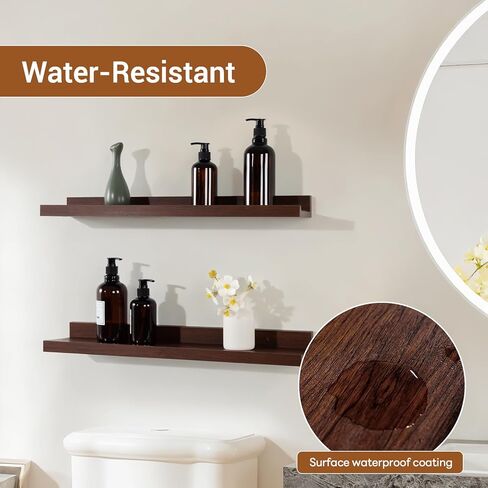 NEXHOME PRO Floating Shelves for Wall Set of 2,36 Inches Picture Ledge Shelf, Kids Bookshelf Wall Mounted for Living Room Bedroom Bathroom Kitchen, Easy Install,Walnut in Saudi Arabia
