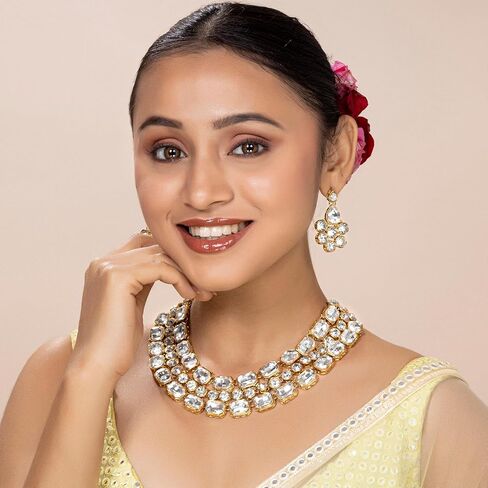 Aheli Layered Long Necklace & Dangle Earring Bharatanatyam jewellery set for Women in Saudi Arabia