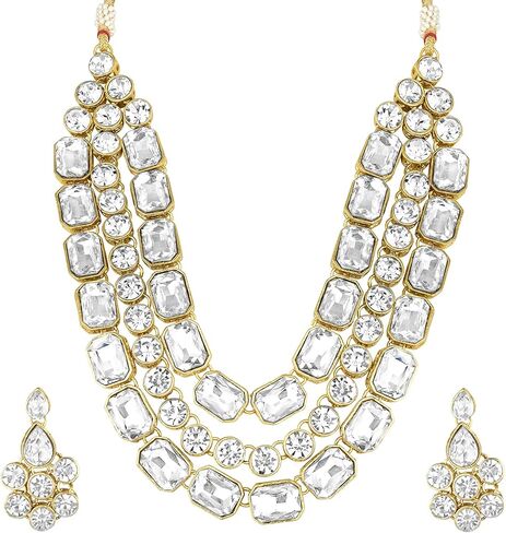 Aheli Layered Long Necklace & Dangle Earring Bharatanatyam jewellery set for Women in Saudi Arabia