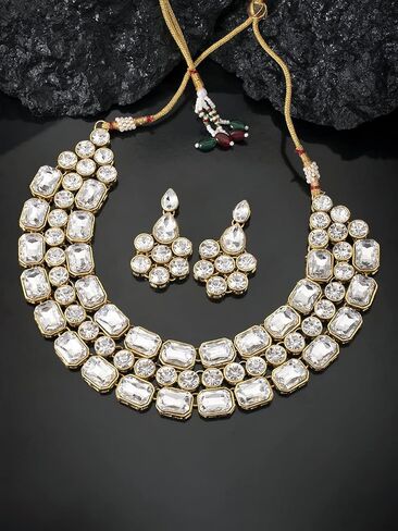 Aheli Layered Long Necklace & Dangle Earring Bharatanatyam jewellery set for Women in Saudi Arabia