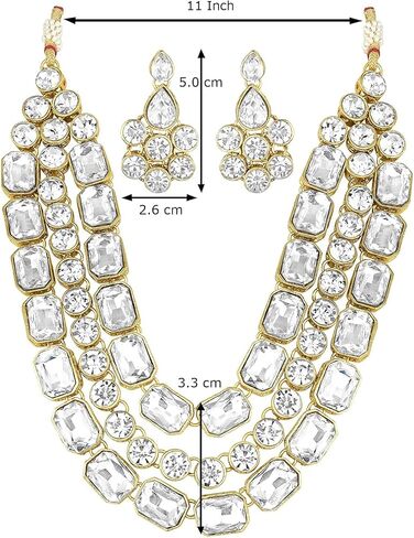 Aheli Layered Long Necklace & Dangle Earring Bharatanatyam jewellery set for Women in Saudi Arabia