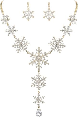 EVER FAITH Tear Drop Snowflake Necklace Earrings Set Austrian Crystal in Saudi Arabia