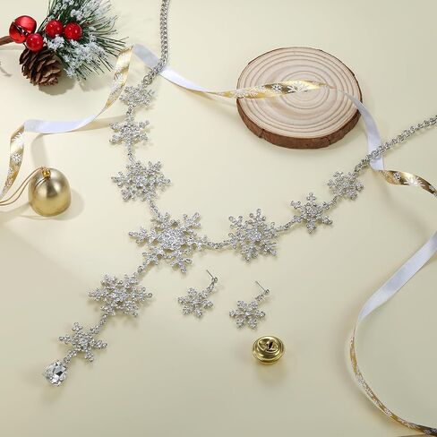 EVER FAITH Tear Drop Snowflake Necklace Earrings Set Austrian Crystal in Saudi Arabia