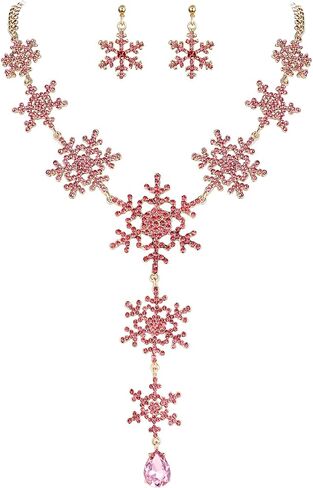 EVER FAITH Tear Drop Snowflake Necklace Earrings Set Austrian Crystal in Saudi Arabia