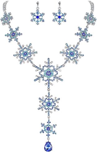 EVER FAITH Tear Drop Snowflake Necklace Earrings Set Austrian Crystal in Saudi Arabia