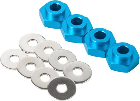 4PCS Aluminum Alloy 12mm Turn to 17mm Wheel Rim Hex Adapter Drive Hub Conversion Extension Compatible with Tamiya Axial Traxxa HPI Himoto HSP Losi Kyosho RC 1/10 On-Road Car Tires (Black) in Saudi Arabia