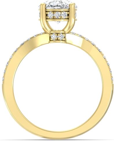 1 1/4-3 1/2 Carat Oval and Round Shape Lab Grown Diamond Solitaire Engagement Ring | 10K, 14K Solid Yellow or White Gold Wedding Engagement Ring | D-F Color and VS Clarity in Saudi Arabia