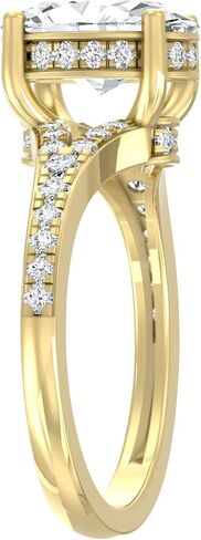 1 1/4-3 1/2 Carat Oval and Round Shape Lab Grown Diamond Solitaire Engagement Ring | 10K, 14K Solid Yellow or White Gold Wedding Engagement Ring | D-F Color and VS Clarity in Saudi Arabia
