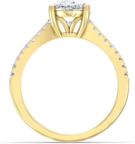 1 1/4 Carat - 3 1/3 Carat Oval and Round Shape Lab Grown Diamond Solitaire Engagement Ring | 10K, 14K Solid Yellow or White Gold Wedding Engagement Ring | D-F Color and VS Clarity in Saudi Arabia