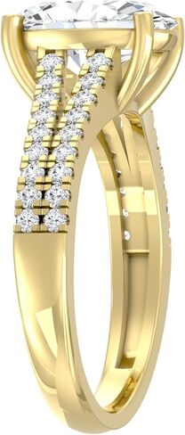 1 1/4 Carat - 3 1/3 Carat Oval and Round Shape Lab Grown Diamond Solitaire Engagement Ring | 10K, 14K Solid Yellow or White Gold Wedding Engagement Ring | D-F Color and VS Clarity in Saudi Arabia