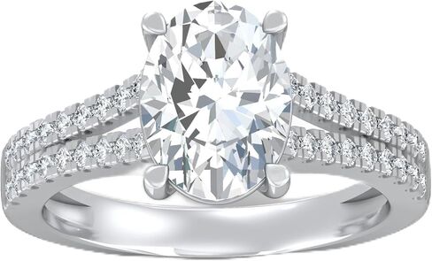 1 1/4 Carat - 3 1/3 Carat Oval and Round Shape Lab Grown Diamond Solitaire Engagement Ring | 10K, 14K Solid Yellow or White Gold Wedding Engagement Ring | D-F Color and VS Clarity in Saudi Arabia
