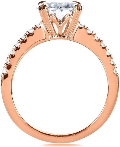 Kobelli Moissanite and Lab Grown Diamond Engagement Ring 1 3/4 CTW 14k Rose Gold (GH/VS, DEF/VS) in Saudi Arabia