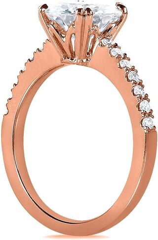 Kobelli Moissanite and Lab Grown Diamond Engagement Ring 1 3/4 CTW 14k Rose Gold (GH/VS, DEF/VS) in Saudi Arabia