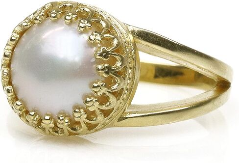 Trendsetting June Birthstone Jewelry – 10mm Freshwater Pearl in 14K Gold-Filled Solid Band – Artisan-Made for Parties, Office & Casual Wear – Sizes 3-12.5 in Saudi Arabia