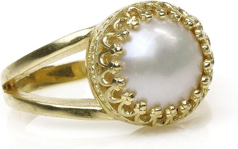 Trendsetting June Birthstone Jewelry – 10mm Freshwater Pearl in 14K Gold-Filled Solid Band – Artisan-Made for Parties, Office & Casual Wear – Sizes 3-12.5 in Saudi Arabia