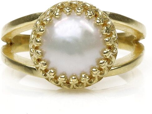 Trendsetting June Birthstone Jewelry – 10mm Freshwater Pearl in 14K Gold-Filled Solid Band – Artisan-Made for Parties, Office & Casual Wear – Sizes 3-12.5 in Saudi Arabia