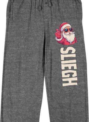 بنطال بيجامة نوم رجالي من Bioworld Santa Sleigh باللون الرمادي المنقط لأعياد الميلاد والعطلات in Kuwait