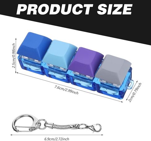 Keyboard Fidget Clicker Keyboard Fidget Keychain of 4 Colors Decompression Keycap Button Stress Relief Gifts for Adult Men Women to Relief Stress Pass Time in Saudi Arabia