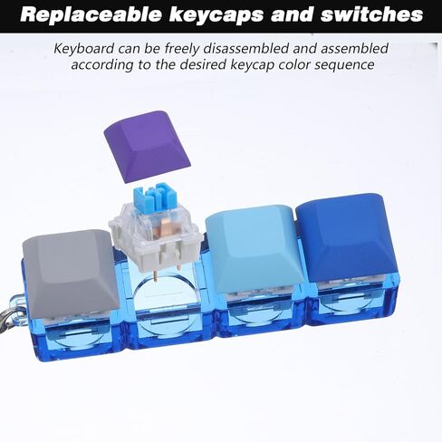 Keyboard Fidget Clicker Keyboard Fidget Keychain of 4 Colors Decompression Keycap Button Stress Relief Gifts for Adult Men Women to Relief Stress Pass Time in Saudi Arabia
