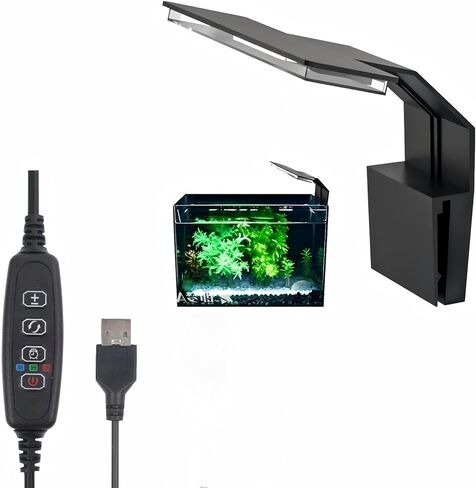 Mini Clip On Fish Tank 7W Small Aquarium Light for 1 to 5 Gallon Nano Tanks USB Moving Lamp with White Red Blue Green LED (Adapter NOT Included) in Kuwait
