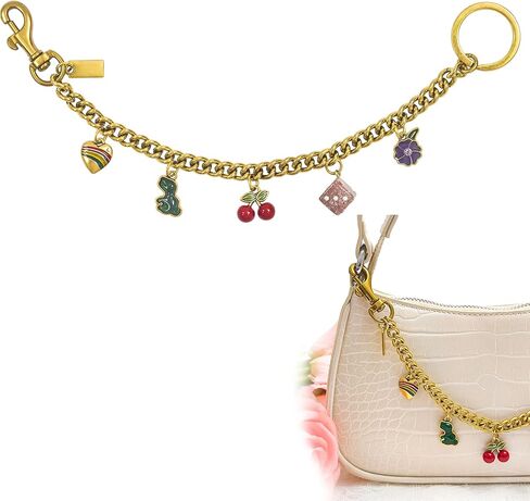 Vintage Gold Bag Charms Purse Extender Chain Floral Cute Wallet Keychain Accessories for Women's Handbags Bags &Jeans in Saudi Arabia