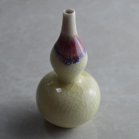 Handcrafted Drop Glaze Crackle Ice Pattern Porcelain Mini Tiny Vase Tear Jar for Decoration Display or Holding Tiny Flowers Sprig of Lavender Collectible Art Tenmoku Japan China in Saudi Arabia