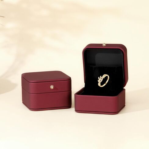 DOVRAN 14K Solid Gold Leaf Ring for Women Real Yellow Gold Leaf Cubic Zirconia Ring Elegant Jewelry Birthday Gifts for Wife Mom in Saudi Arabia