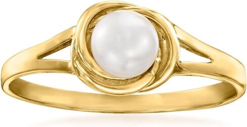 Pure Collection by Ross-Simons 4.5-5mm Cultured Pearl Ring in 14kt Yellow Gold in Saudi Arabia