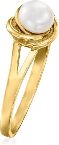 Pure Collection by Ross-Simons 4.5-5mm Cultured Pearl Ring in 14kt Yellow Gold in Saudi Arabia