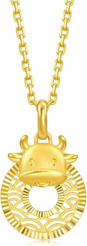 CHOW SANG SANG 999 24K Gold Chinese Gifting Collection Price-by-Weight 2.62g Gold Zodiac Animal Ox Pendant for Women 94409P | [Not Include the Necklace] in Saudi Arabia
