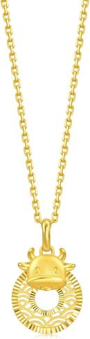 CHOW SANG SANG 999 24K Gold Chinese Gifting Collection Price-by-Weight 2.62g Gold Zodiac Animal Ox Pendant for Women 94409P | [Not Include the Necklace] in Saudi Arabia