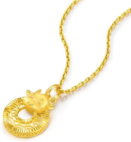 CHOW SANG SANG 999 24K Gold Chinese Gifting Collection Price-by-Weight 2.62g Gold Zodiac Animal Ox Pendant for Women 94409P | [Not Include the Necklace] in Saudi Arabia