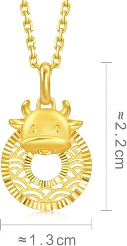 CHOW SANG SANG 999 24K Gold Chinese Gifting Collection Price-by-Weight 2.62g Gold Zodiac Animal Ox Pendant for Women 94409P | [Not Include the Necklace] in Saudi Arabia